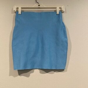 Wow Couture Sparkly Mini Skirt - Stretch - Light Blue - Size Small
